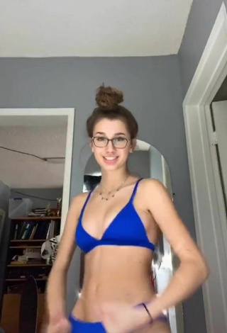 Hottie Sydney Vézina Shows Cleavage in Blue Bikini Top and Bouncing Tits