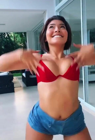 2. Sexy Taynara Cabral in Red Bikini Top and Bouncing Breasts