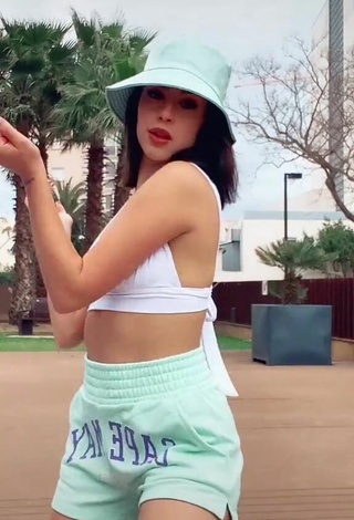 Beautiful Victoria Caro in Sexy White Bikini Top and Bouncing Boobs