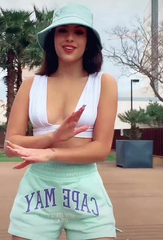 3. Beautiful Victoria Caro in Sexy White Bikini Top and Bouncing Boobs