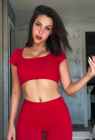3. Sexy Victoria Caro in Red Sport Bra and Bouncing Boobs