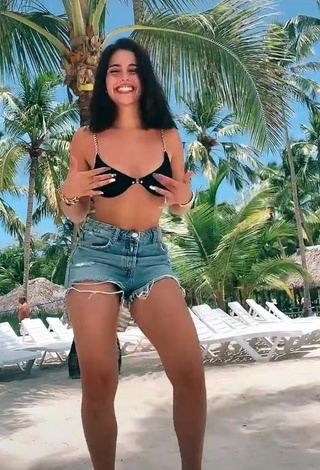 5. Cute Victoria Caro in Black Bikini Top at the Beach