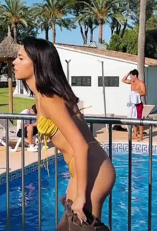 2. Hot Victoria Caro in Yellow Mini Bikini and Bouncing Boobs