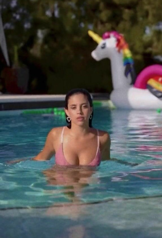 Sweet Victoria Caro in Cute Pink Bikini at the Pool