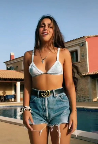 2. Sexy Victoria Caro in White Bikini Top