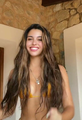 4. Sexy Victoria Caro in Yellow Bikini and Bouncing Boobs