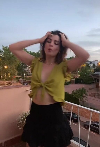 Sweetie Agustina Palma in Green Crop Top on the Balcony