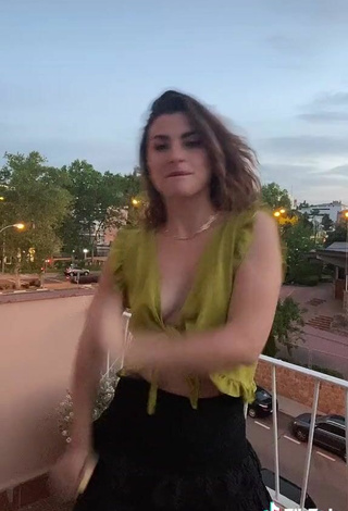 6. Sweetie Agustina Palma in Green Crop Top on the Balcony