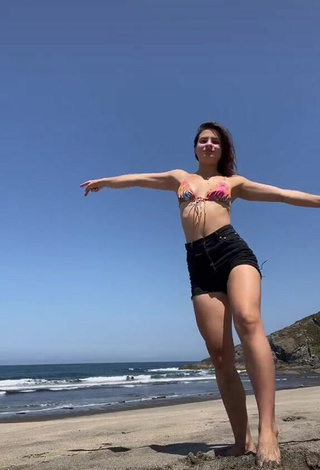 Cute Agustina Palma in Bikini Top at the Beach