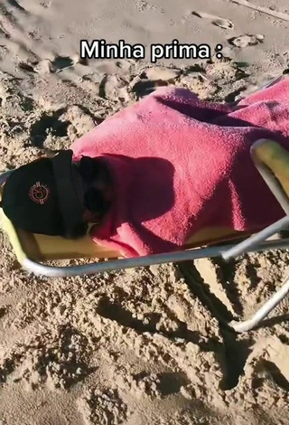 6. Sexy Ana in Black Bikini at the Beach