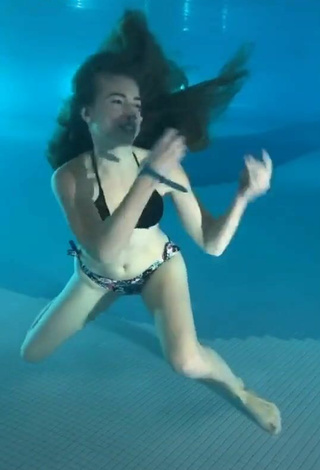 5. Cute Anna Lena Strigl in Black Bikini Top at the Pool