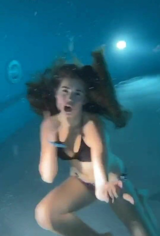 Hot Anna Lena Strigl in Black Bikini Top at the Swimming Pool