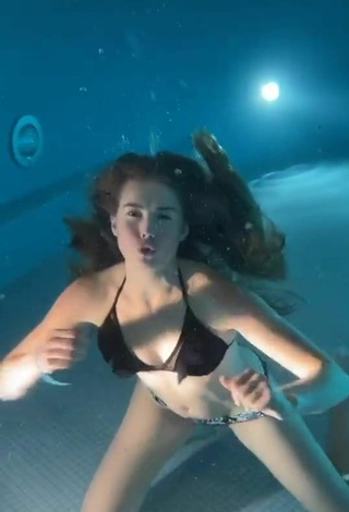 2. Hot Anna Lena Strigl in Black Bikini Top at the Swimming Pool