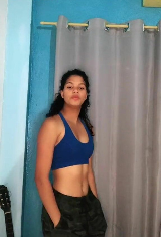 2. Sexy Annaluiza Chaves in Blue Sport Bra