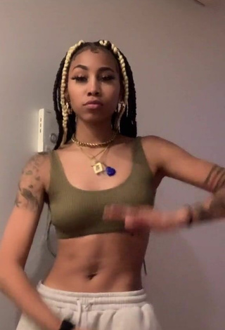 Sexy Ariana Taylor in Olive Crop Top