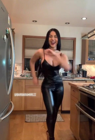 2. Beautiful Barbara Ramirez Shows Cleavage in Sexy Overall while doing Dance