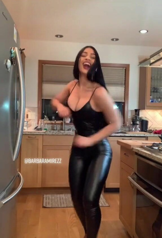 3. Beautiful Barbara Ramirez Shows Cleavage in Sexy Overall while doing Dance