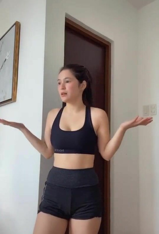 2. Sexy Barbie Imperial Shows Cleavage in Black Sport Bra