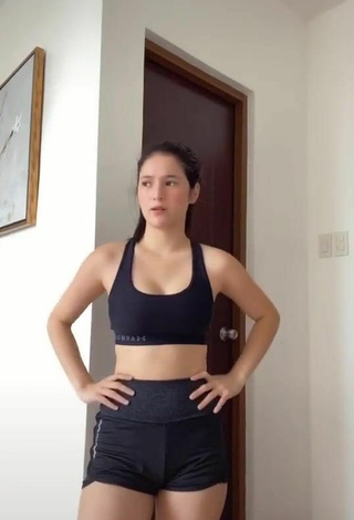 5. Sexy Barbie Imperial Shows Cleavage in Black Sport Bra