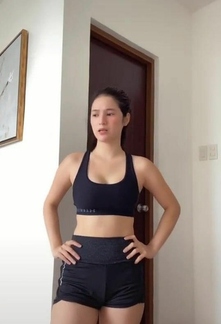 6. Sexy Barbie Imperial Shows Cleavage in Black Sport Bra