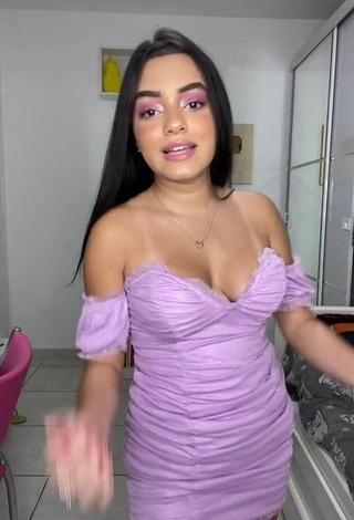 1. Beautiful Bela Almada Shows Cleavage in Sexy Purple Dress and Bouncing Breasts
