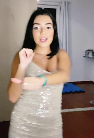 6. Cute Bela Almada Shows Cleavage in Dress and Bouncing Tits