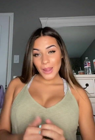 3. Sexy Camryn Cordova Shows Cleavage in Olive Top