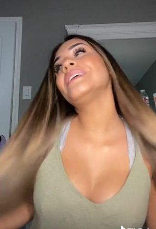 6. Sexy Camryn Cordova Shows Cleavage in Olive Top