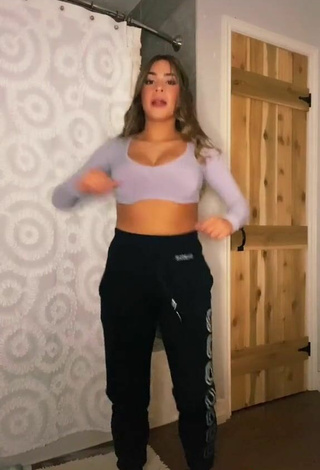 3. Cute Camryn Cordova Shows Cleavage in Grey Crop Top and Bouncing Tits