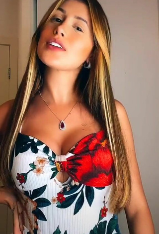 3. Beautiful Ca Garcia Shows Cleavage in Sexy Floral Top