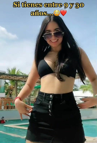 3. Hot Daniela V in Black Bikini Top at the Pool