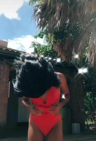 Sexy Dayana in Orange Swimsuit