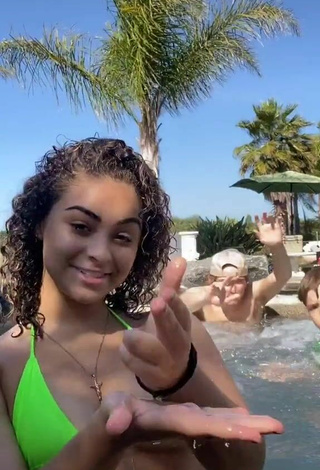 3. Beautiful Devenity Perkins in Sexy Green Bikini Top at the Pool