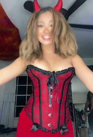 5. Sexy Devenity Perkins in Red Corset