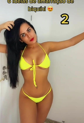 2. Dazzling Dine Azevedo Shows Cleavage in Inviting Yellow Bikini