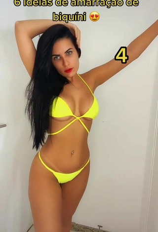 5. Dazzling Dine Azevedo Shows Cleavage in Inviting Yellow Bikini