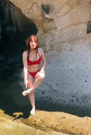 4. Sweetie Eleonora Olivieri in Red Bikini at the Beach