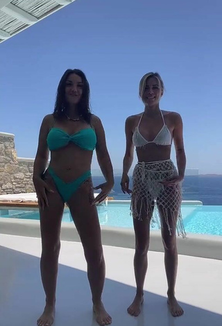 Sexy Elettra Lamborghini Shows Cleavage in Bikini at the Swimming Pool
