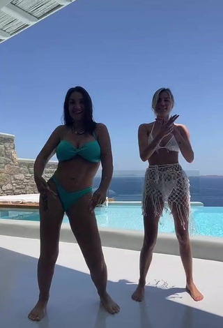 5. Sexy Elettra Lamborghini Shows Cleavage in Bikini at the Swimming Pool