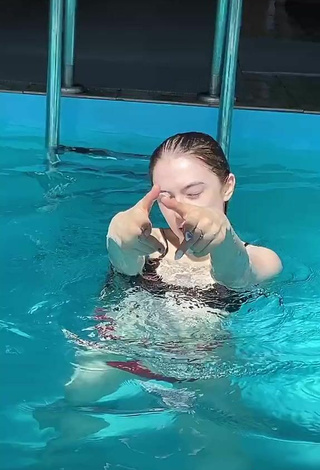 6. Sexy frendtok in Black Bikini Top at the Pool