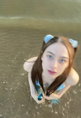 Hot frendtok in Blue Bikini at the Beach