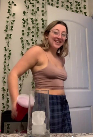 4. Sexy Gabby DePietro in Brown Crop Top without  Brassiere