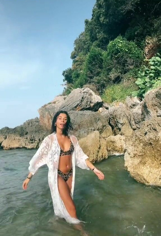Sweetie Jasmin Zangarelli in Leopard Bikini in the Sea
