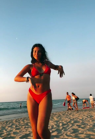 2. Sexy Jasmin Zangarelli in Red Bikini at the Beach