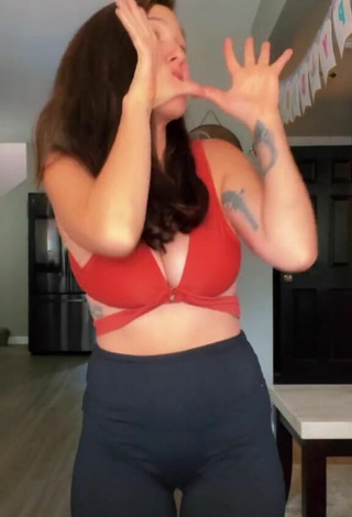 5. Cute Kat Stuckey Shows Cleavage in Red Bikini Top