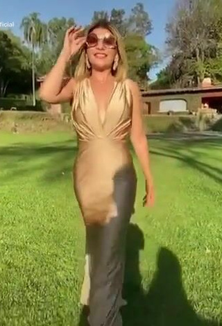 4. Sexy Tati Cantoral in Golden Dress