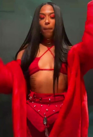 Hot Ayzha Nyree in Red Bikini Top