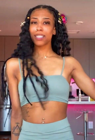 5. Sexy Ayzha Nyree in Grey Crop Top and Bouncing Tits