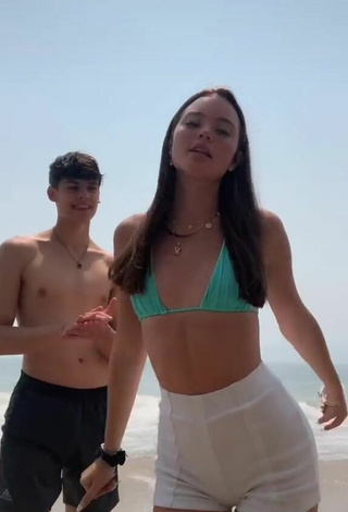 Pretty Itspeytonbabyy in Green Crop Top at the Beach
