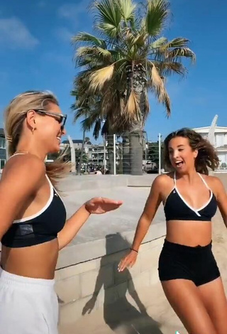 6. Sexy Jacqueline Fransway in Sport Bra in a Street and Bouncing Tits